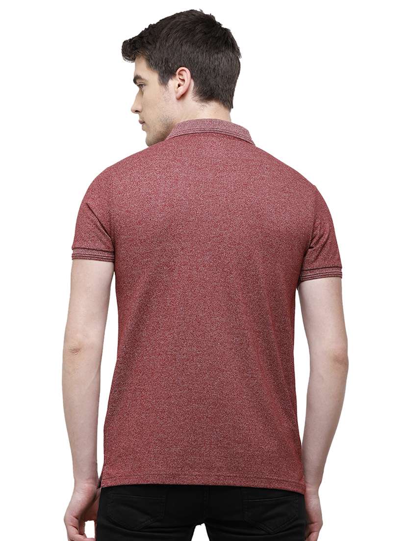 maroon melange polo t-shirt - 17753302 -  Standard Image - 2