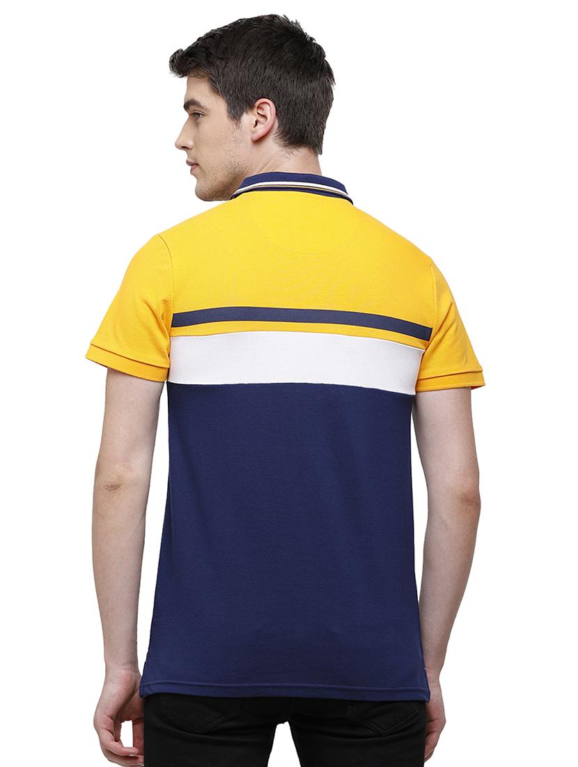 navy-blue color-blocked polo t-shirt - 17753310 - Standard Image - 2