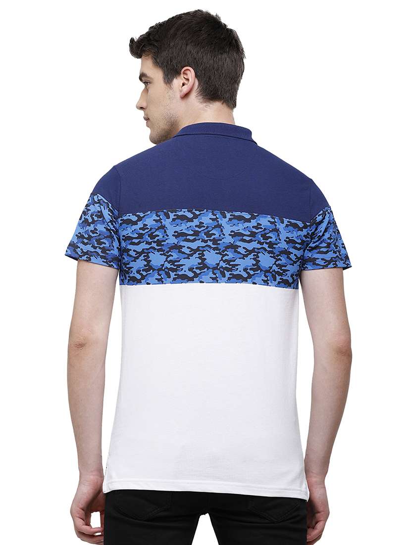 white color-blocked polo t-shirt - 17753312 - Standard Image - 2