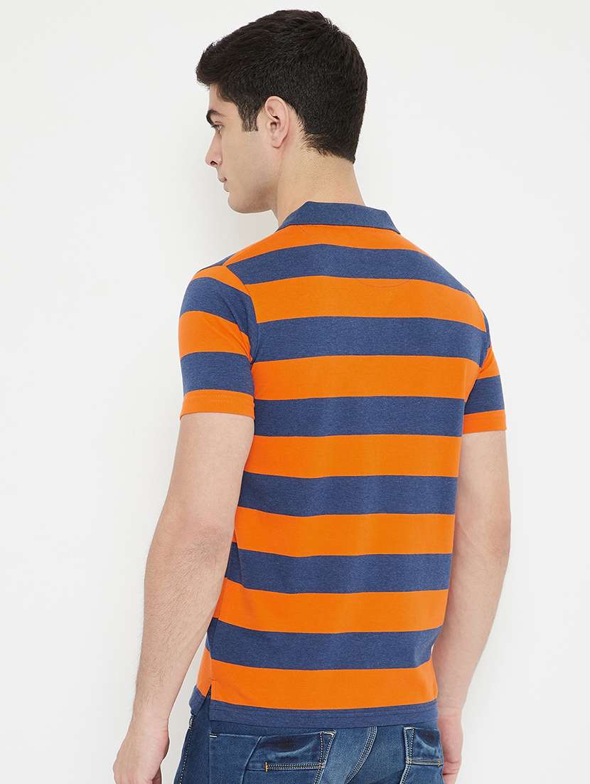 orange striped polo t-shirt - 17754202 - Standard Image - 2