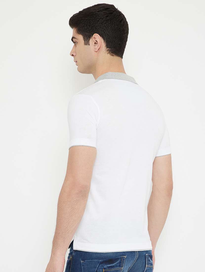 white solid polo t-shirt - 17754206 - Standard Image - 2