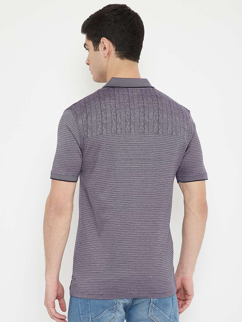purple striped polo t-shirt - 17754219 - Standard Image - 2