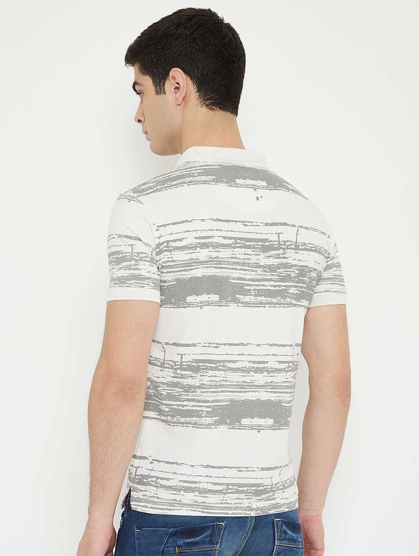 white striped polo t-shirt - 17754267 -  Standard Image - 2