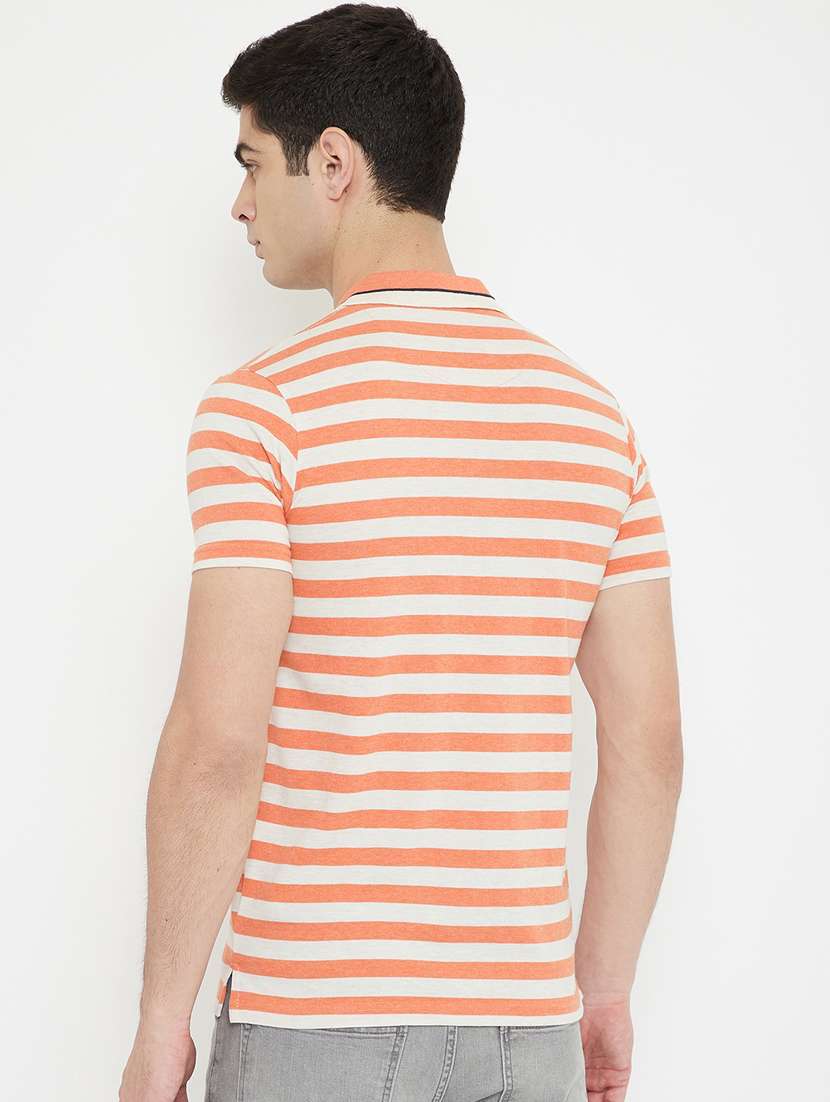 orange striped polo t-shirt - 17754318 -  Standard Image - 2