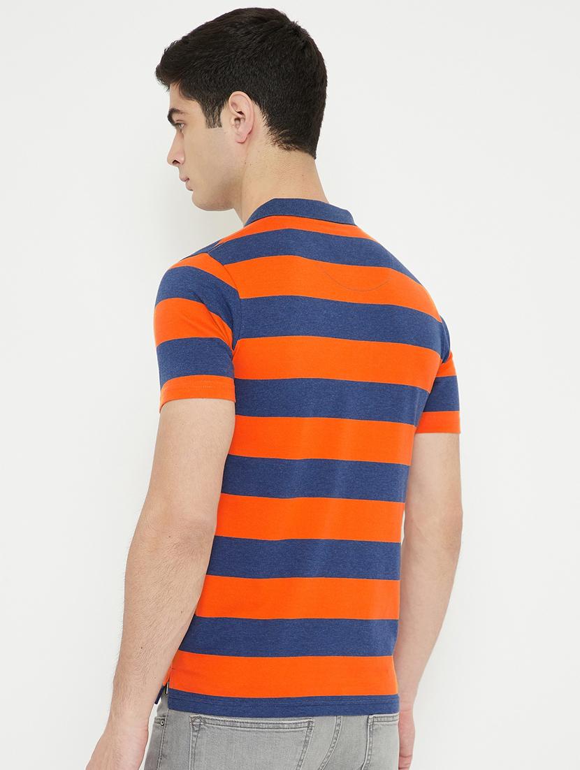 orange striped polo t-shirt - 17754323 - Standard Image - 2