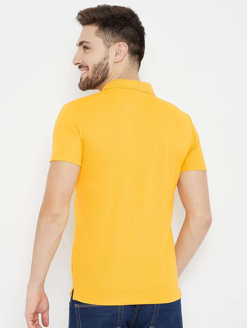 yellow solid polo t-shirt - 17754334 - Standard Image - 2