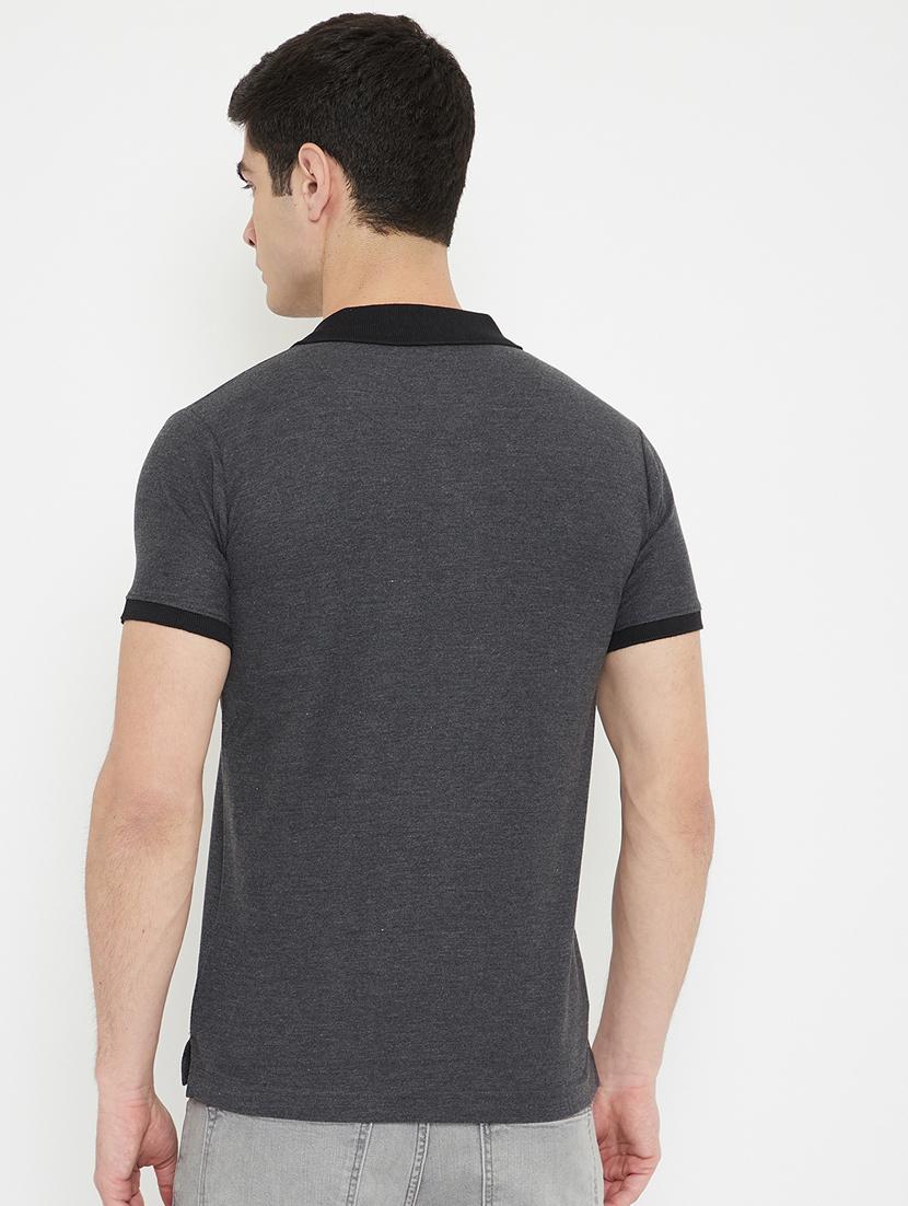 grey printed polo t-shirt - 17754338 - Standard Image - 2