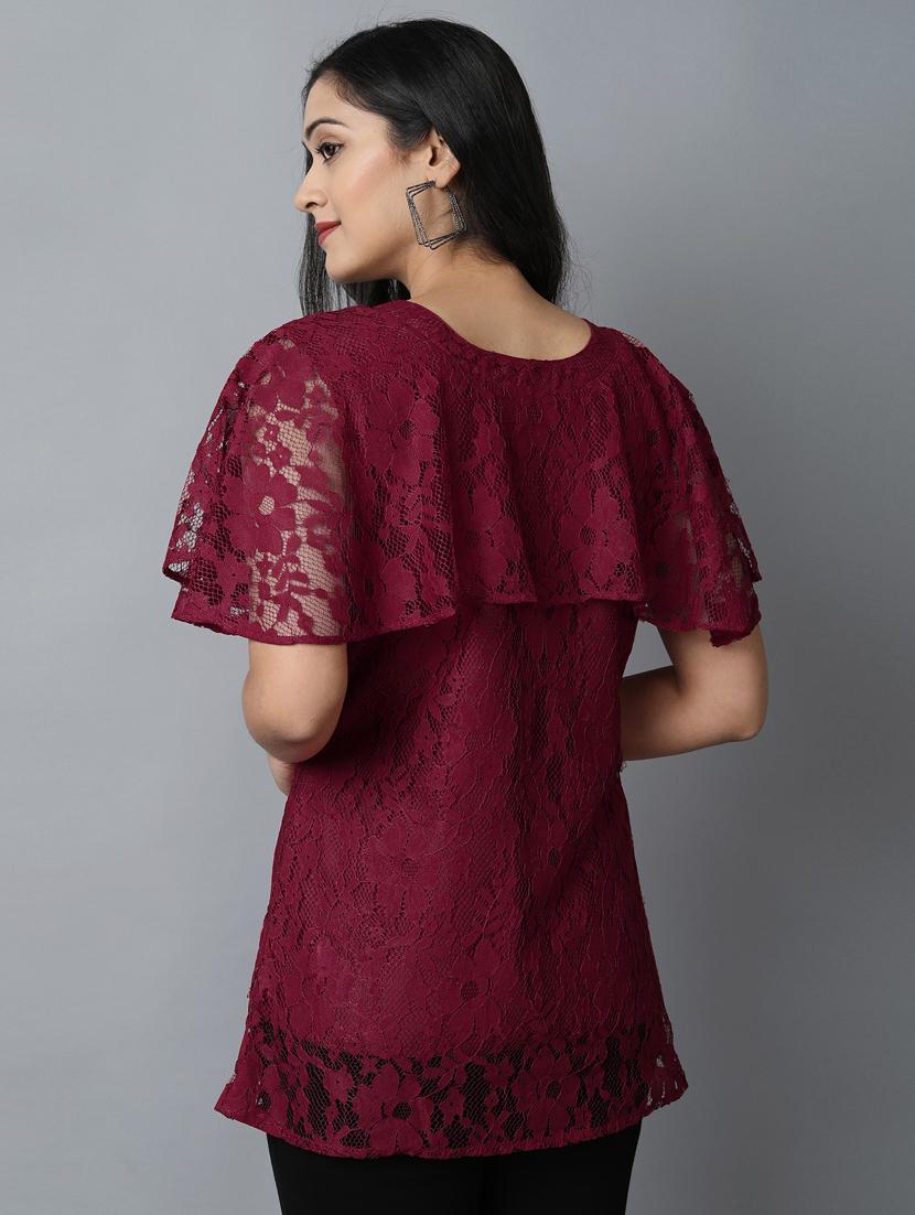cape sleeved laced top - 17754817 - Standard Image - 2