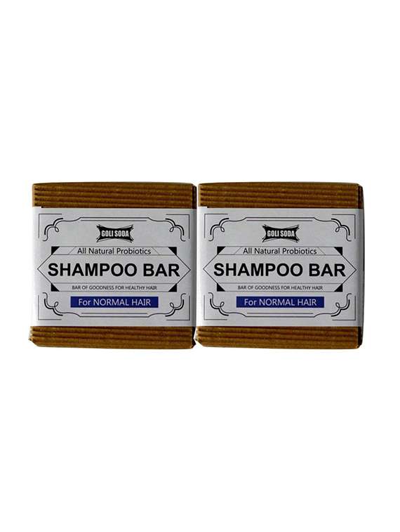 goli soda - probiotics sulphate free shampoo bar for normal hair 90 gm - pack of 2