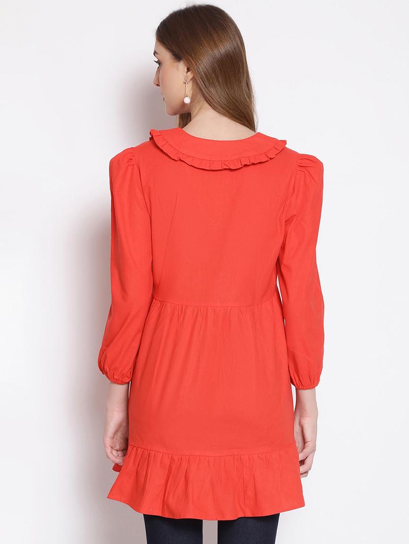 frill detail solid tunic - 17756199 - Standard Image - 2