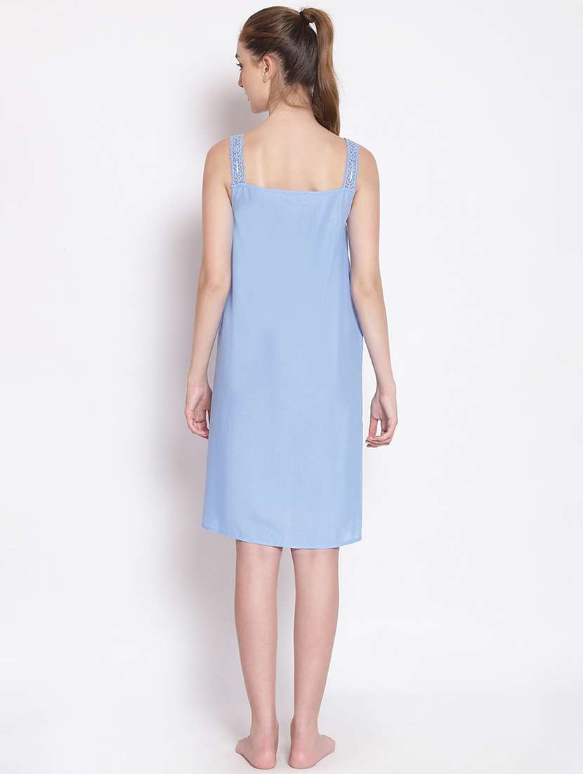 lace detail solid sleepshirt - 17756206 - Standard Image - 2