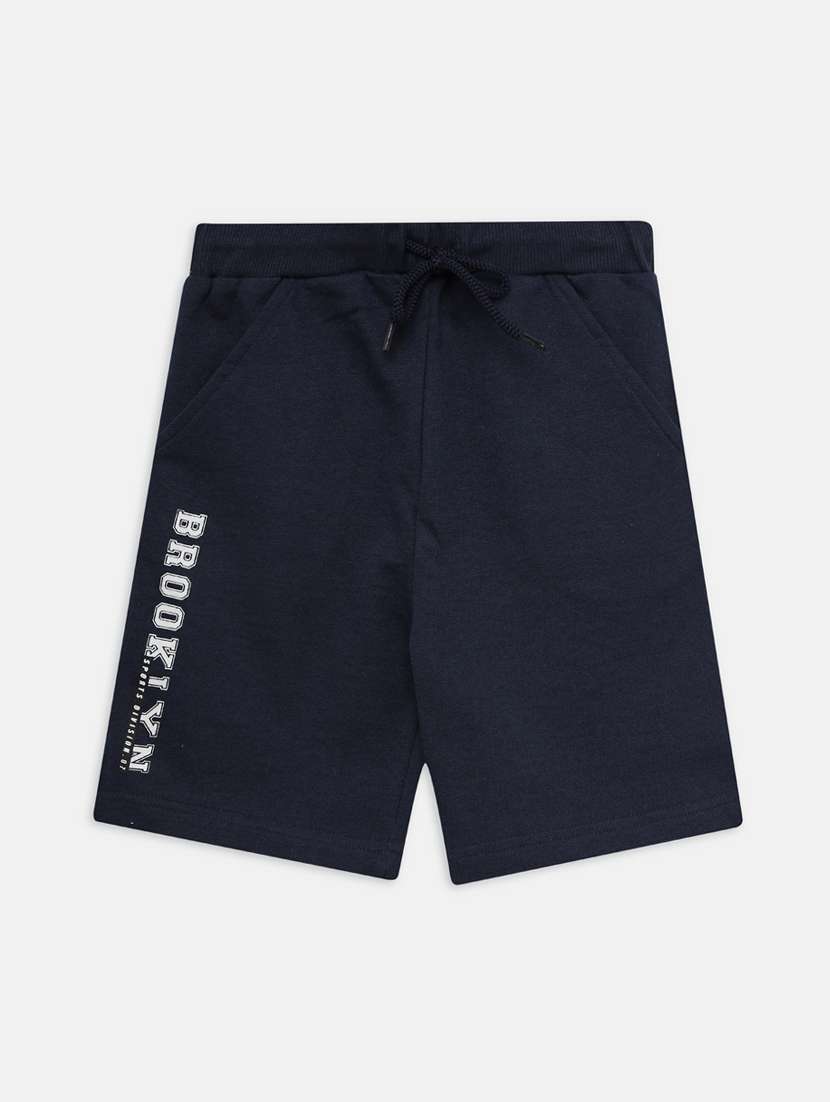 navy blue solid shorts 