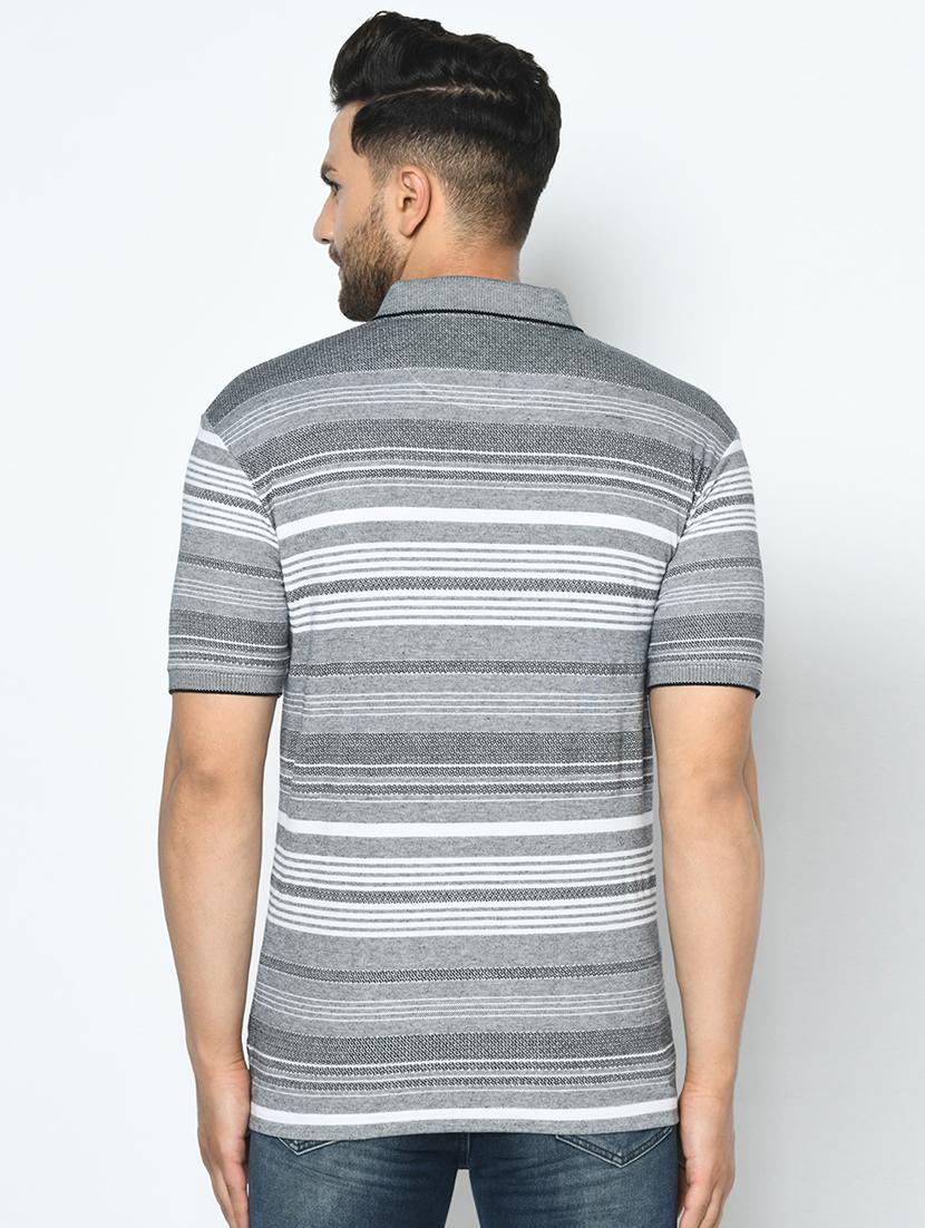 grey striped polo t-shirt - 17756375 - Standard Image - 2