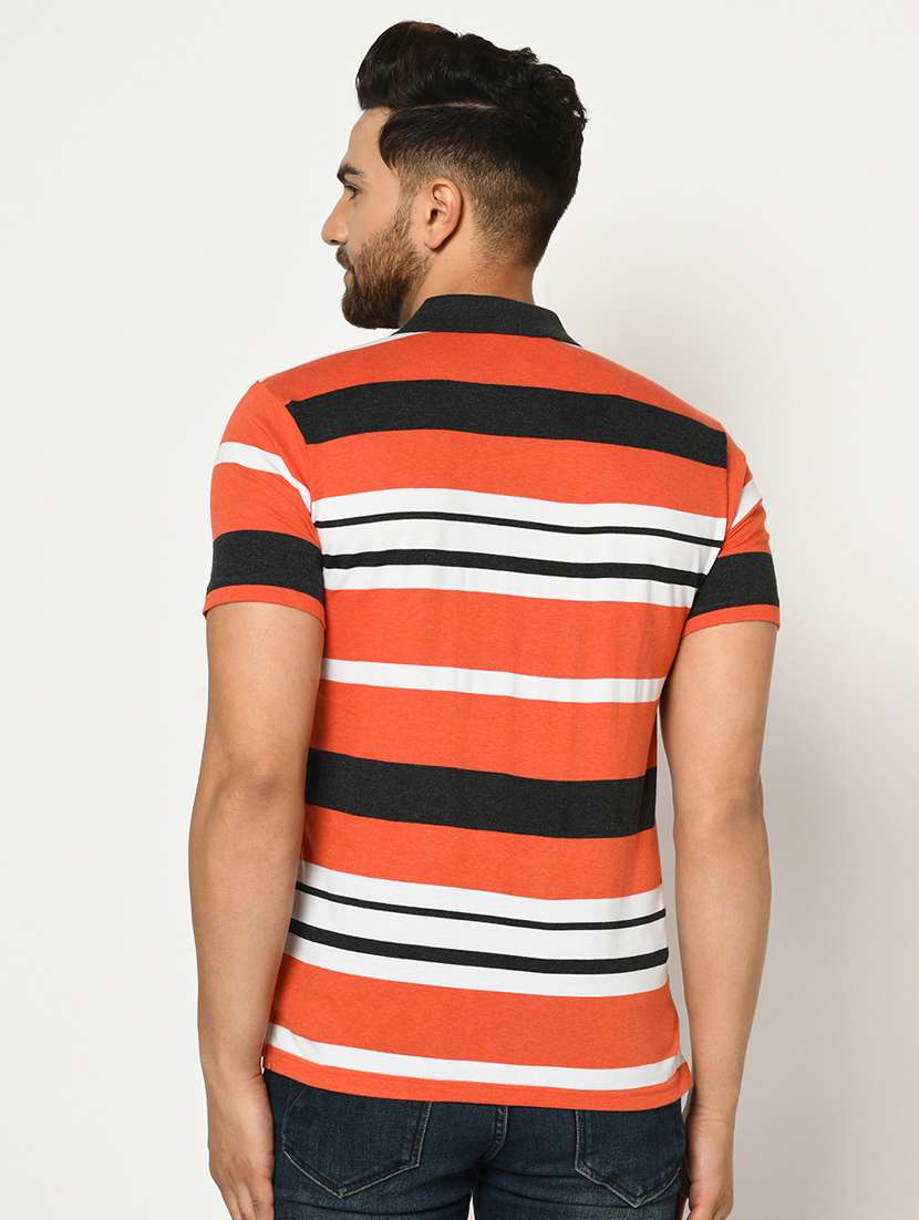 orange striped polo t-shirt - 17756429 - Standard Image - 2