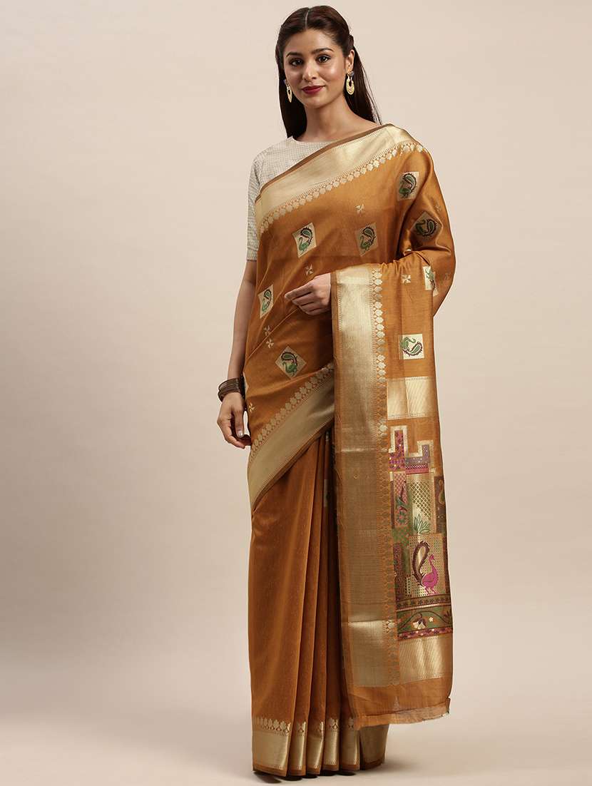 zari work woven saree