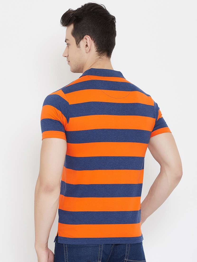 orange striped polo t-shirt - 17757544 -  Standard Image - 2