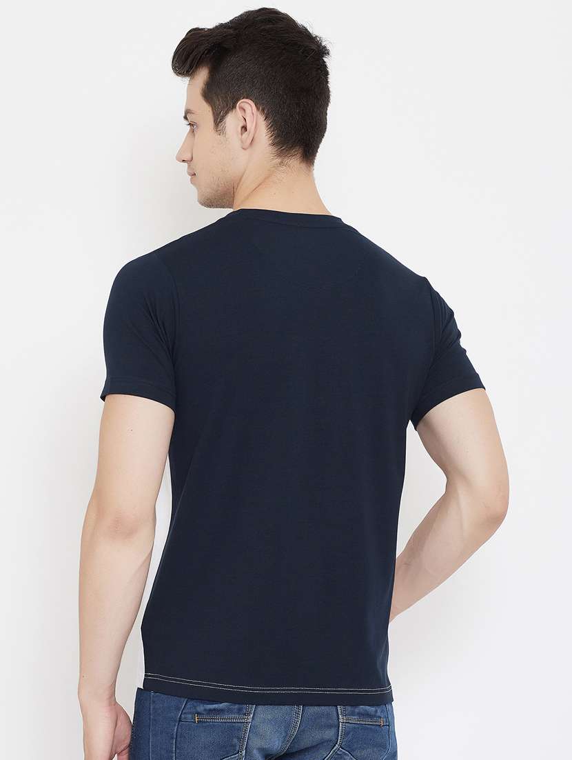 navy blue printed cut & sew t-shirt - 17757547 -  Standard Image - 2