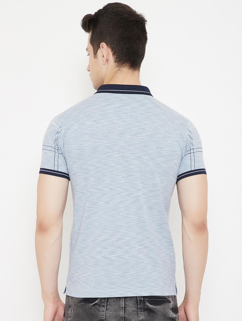 blue printed polo t-shirt - 17757552 - Standard Image - 2