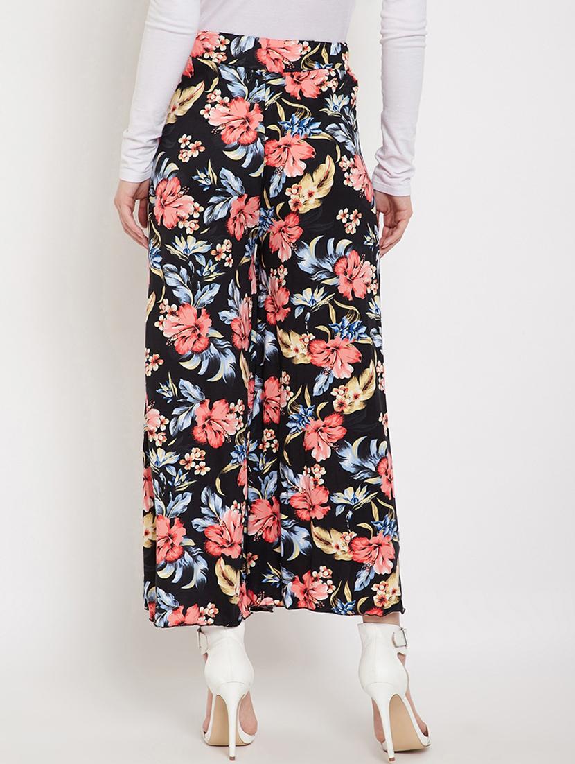 high rise floral flared palazzo - 17757917 - Standard Image - 2