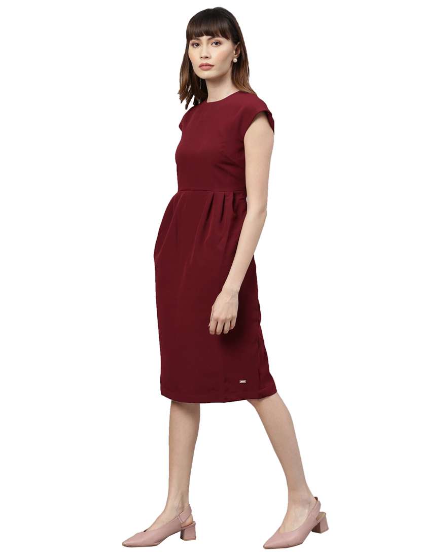 round neck solid sheath dress - 17759013 -  Standard Image - 2