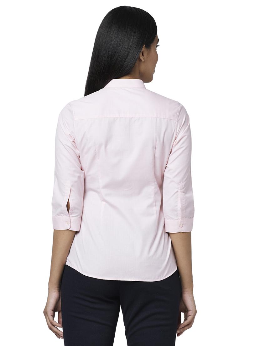 mandarin neck solid shirt - 17759214 - Standard Image - 2