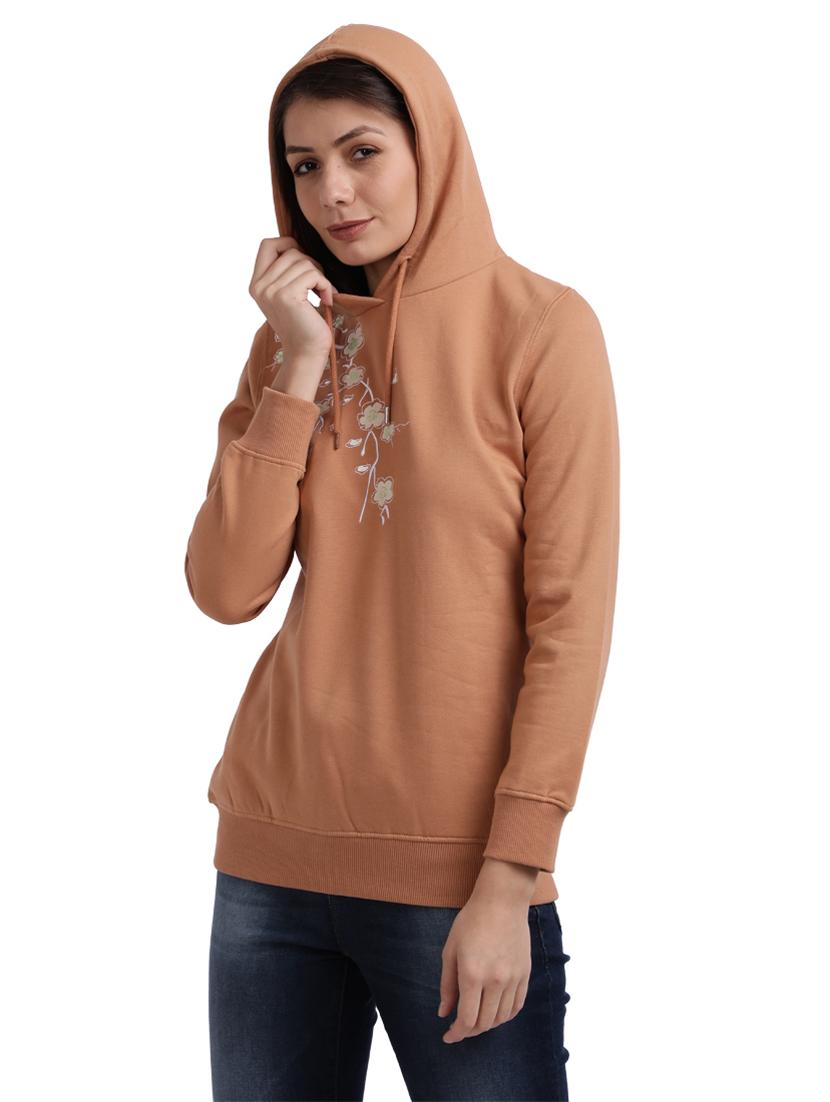 hooded neck floral sweatshirt - 17759382 - Standard Image - 2