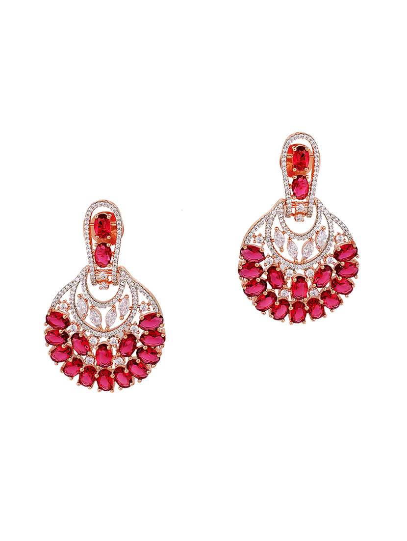 red brass drop earring
