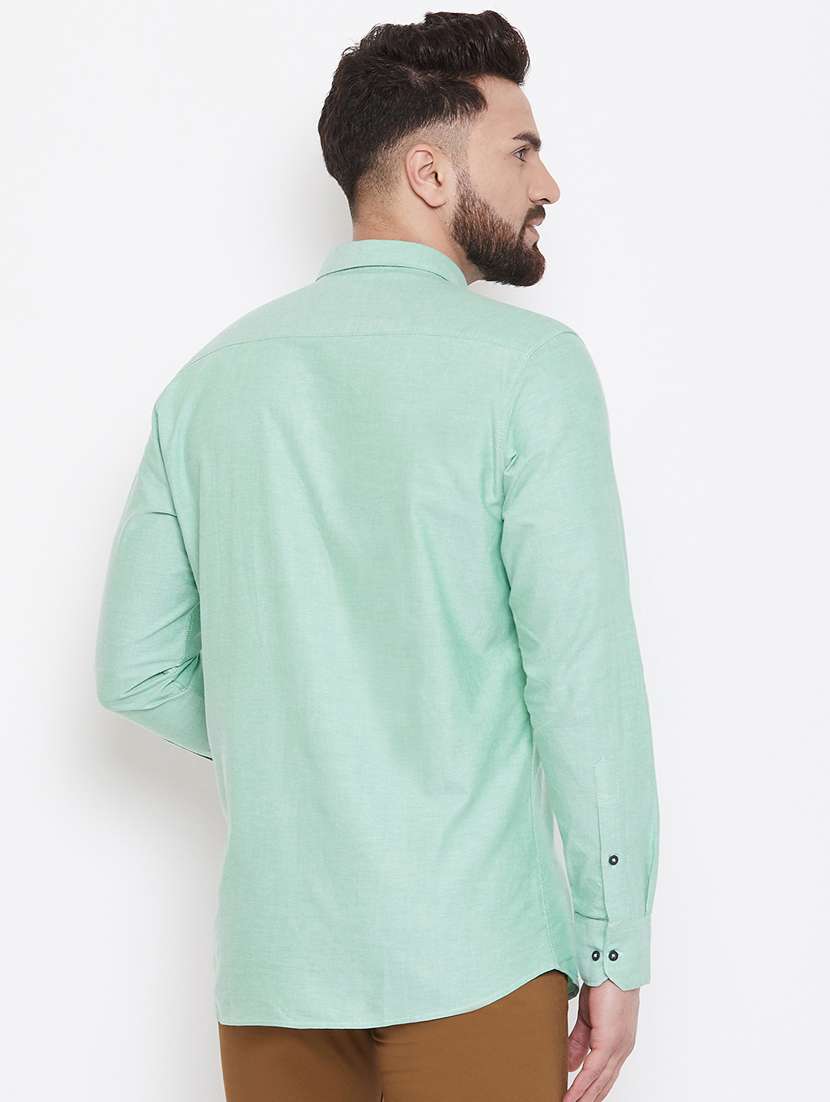 green solid casual shirt - 17759989 - Standard Image - 2