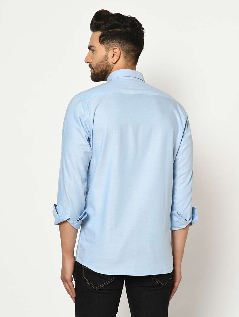 light blue solid casual shirt - 17759993 - Standard Image - 2