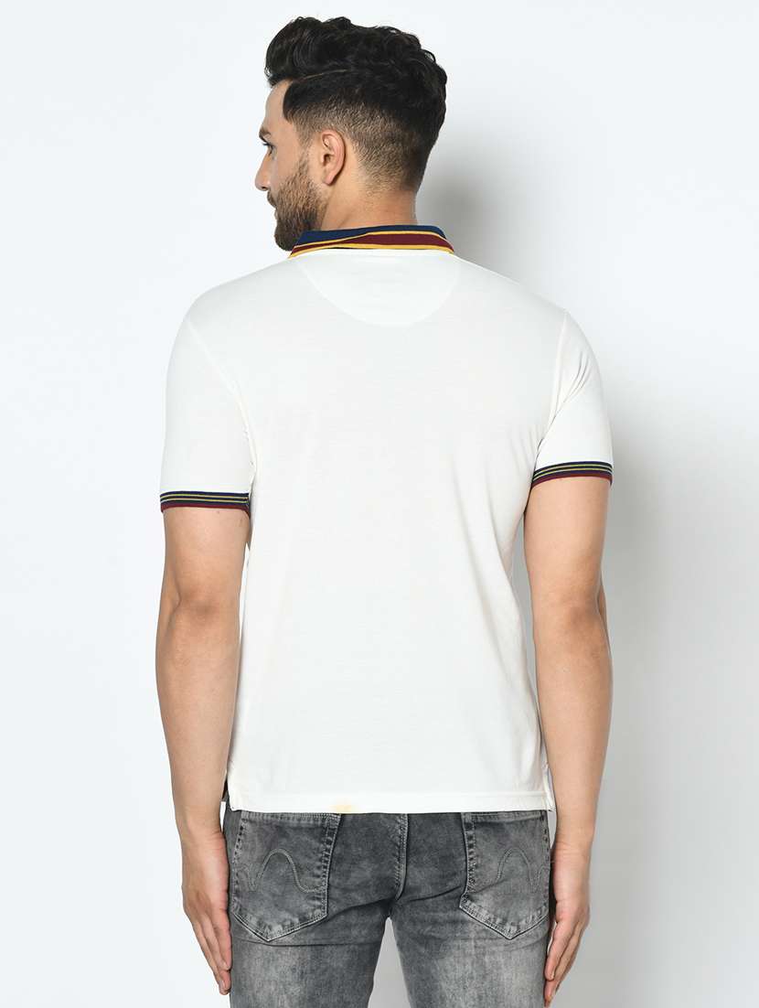 white printed polo t-shirt - 17760064 - Standard Image - 2