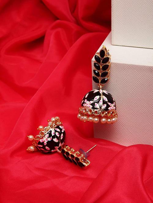 black brass jhumka earring - 17760444 -  Standard Image - 0