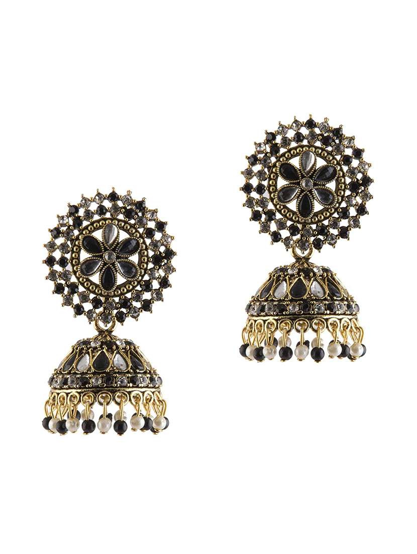 black brass jhumka earring