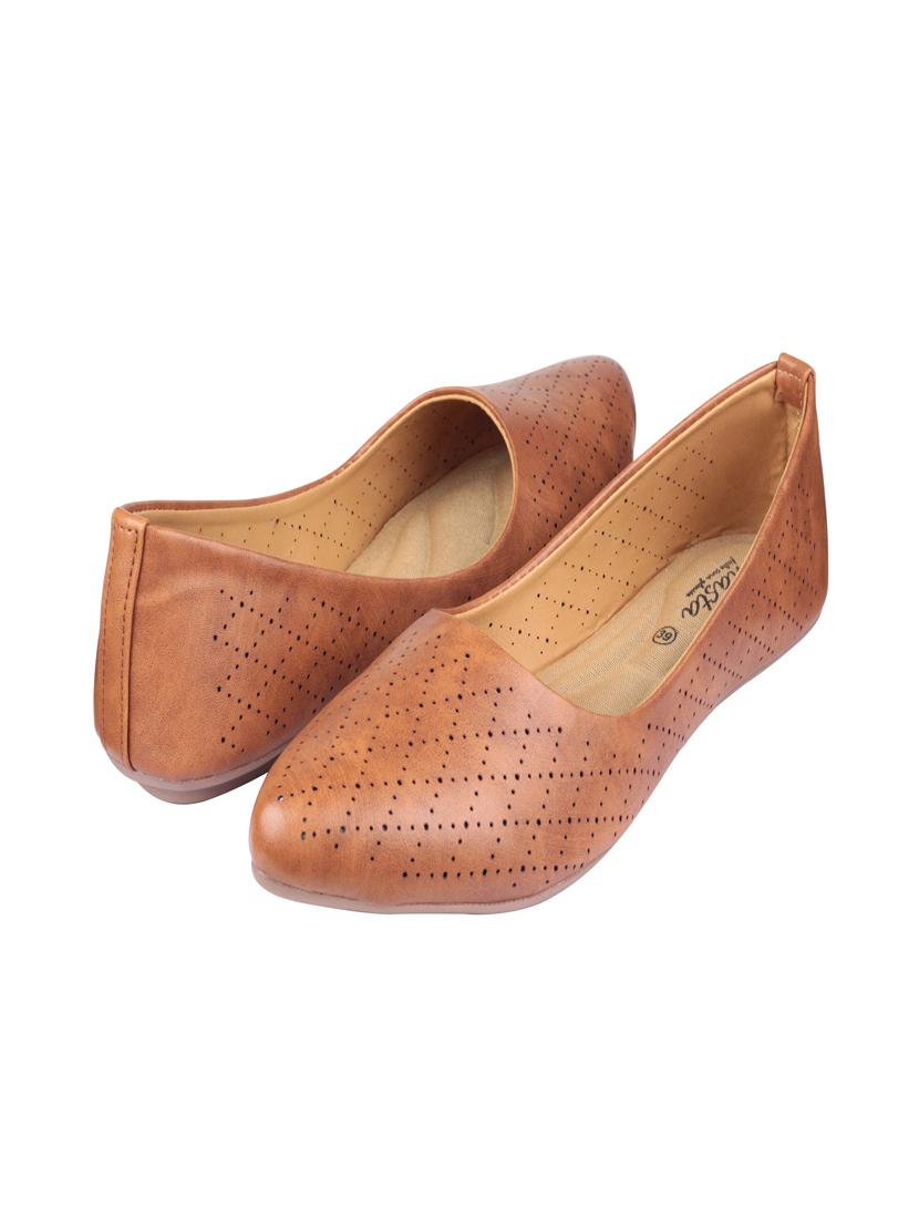 tan synthetic slip on ballerina - 17760524 - Standard Image - 2