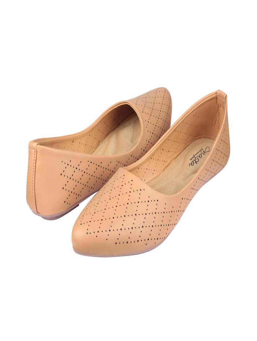 beige synthetic slip on ballerina - 17760525 -  Standard Image - 2