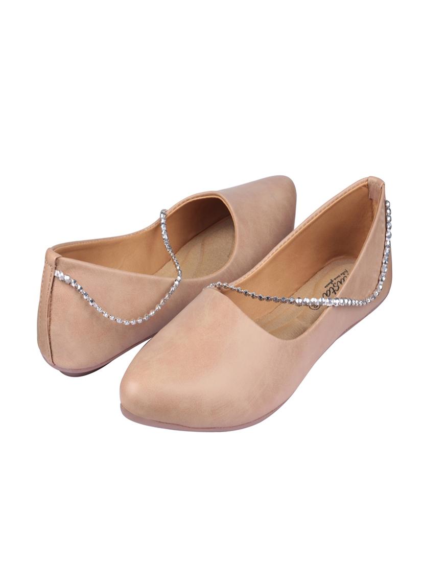 beige synthetic slip on ballerina - 17760526 - Standard Image - 2