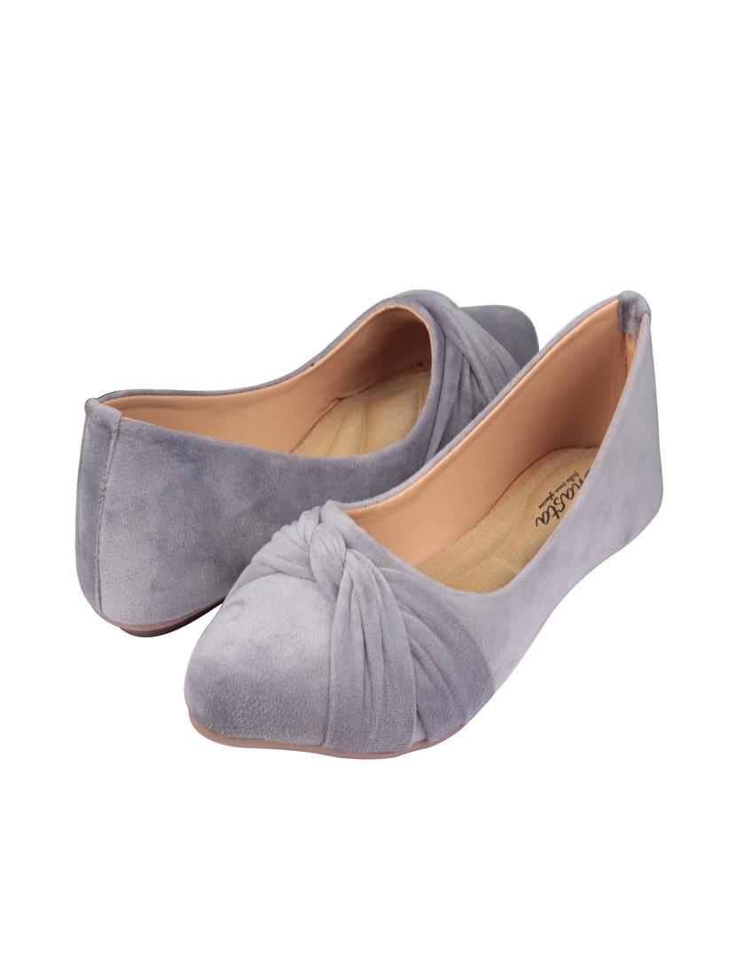 grey satin slip on ballerina - 17760528 - Standard Image - 2