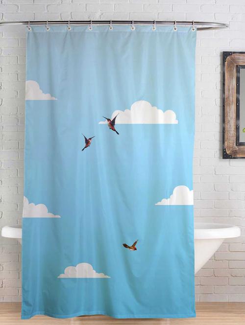 rightgifting printed designed water repellent polyester shower curtain 7 feet for bathroom with 10 hooks - 17760649 -  Standard Image - 0