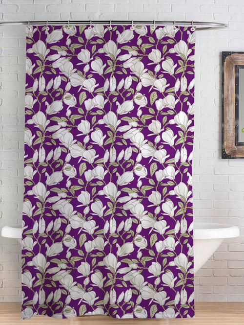 rightgifting floral designed water repellent polyester shower curtain 7 feet for bathroom with 10 hooks - 17760650 -  Standard Image - 0