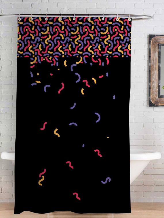 rightgifting printed designed water repellent polyester shower curtain 7 feet for bathroom with 10 hooks