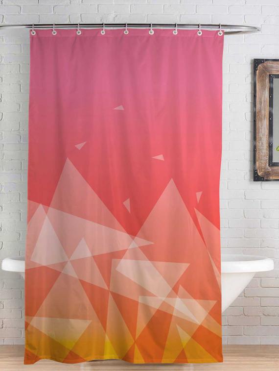 rightgifting printed designed water repellent polyester shower curtain 7 feet for bathroom with 10 hooks - 17760659 - Zoom Image - 0