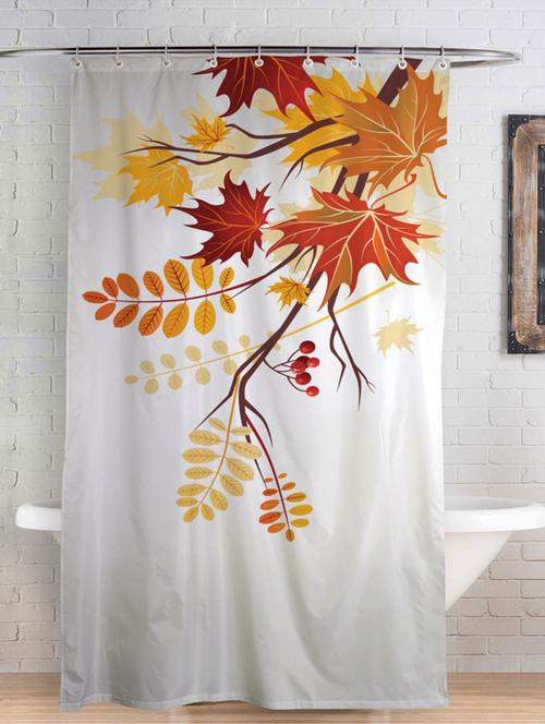 rightgifting floral designed water repellent polyester shower curtain 7 feet for bathroom with 10 hooks - 17760663 -  Standard Image - 0