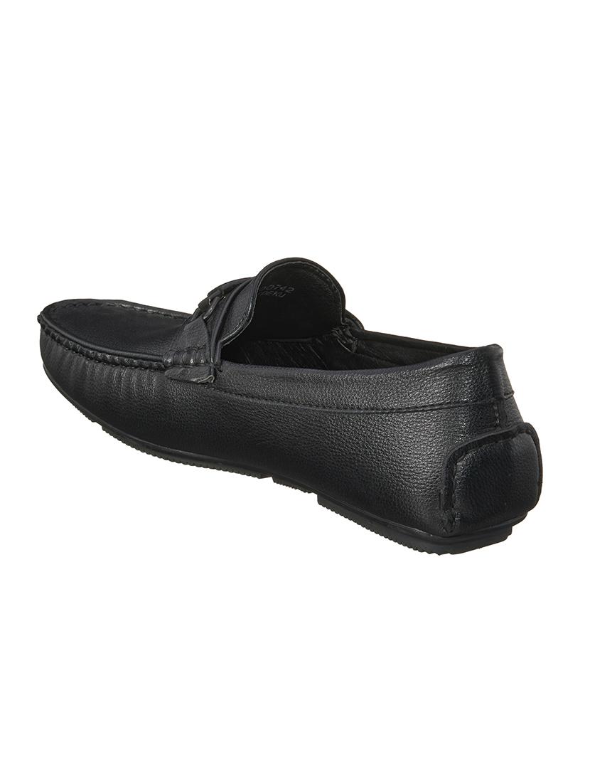 black synthetic slip on loafers - 17762219 - Standard Image - 2