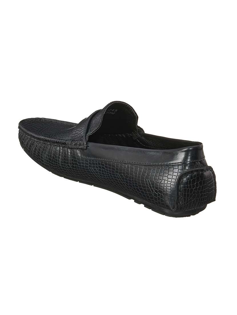 black synthetic slip on loafers - 17762224 -  Standard Image - 2