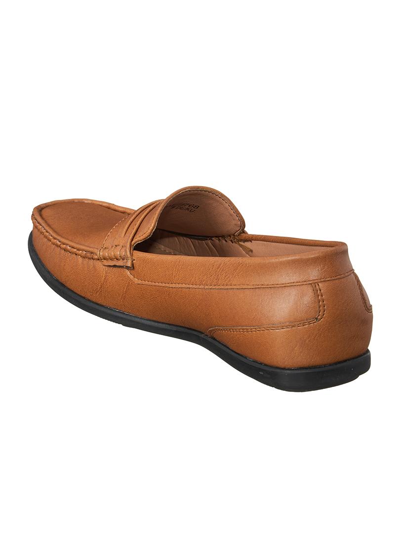 tan synthetic slip on loafers - 17762236 - Standard Image - 2
