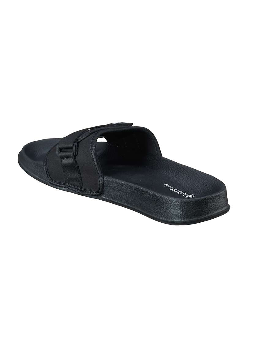 black fabric slip on flip flops - 17762275 -  Standard Image - 2