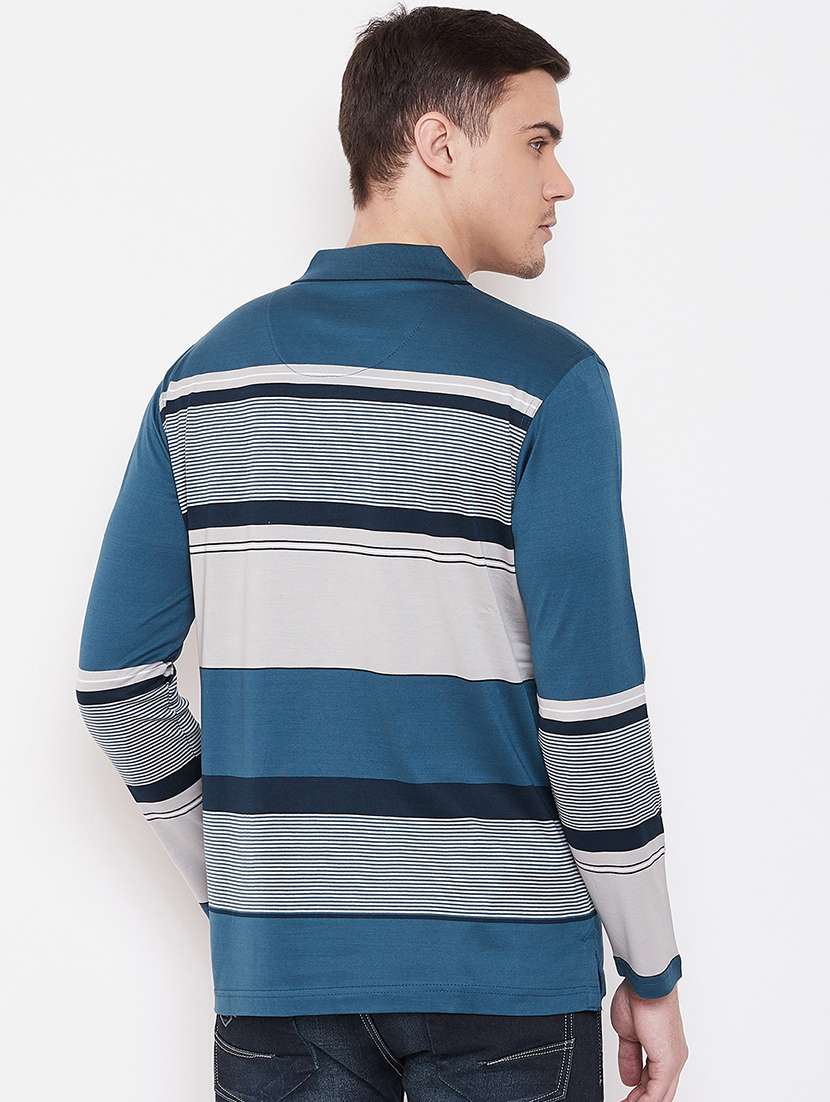 blue striped polo t-shirt - 17762476 -  Standard Image - 2