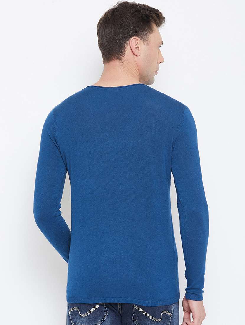 blue solid t-shirt - 17762481 - Standard Image - 2