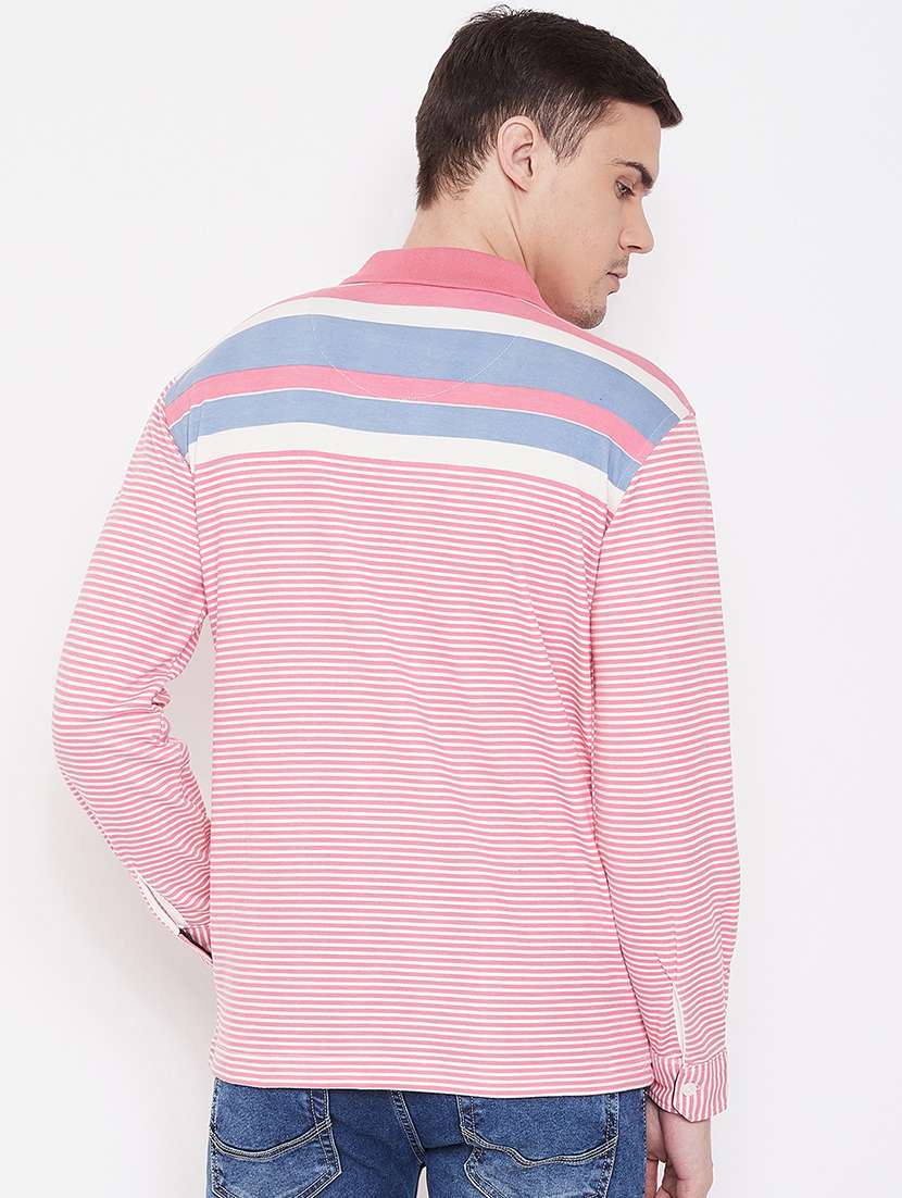 pink striped polo t-shirt - 17762485 - Standard Image - 2