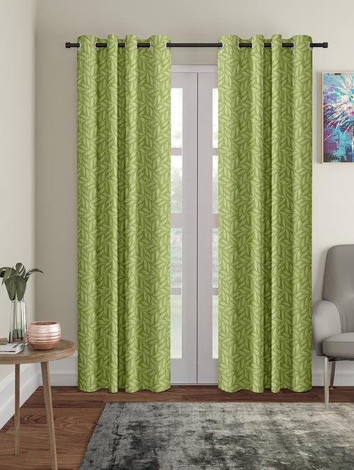 cortina heavy polyester long emboss eyelet window curtains (door 4 x 5 feet, pack of 2 - 17763081 - Standard Image - 0