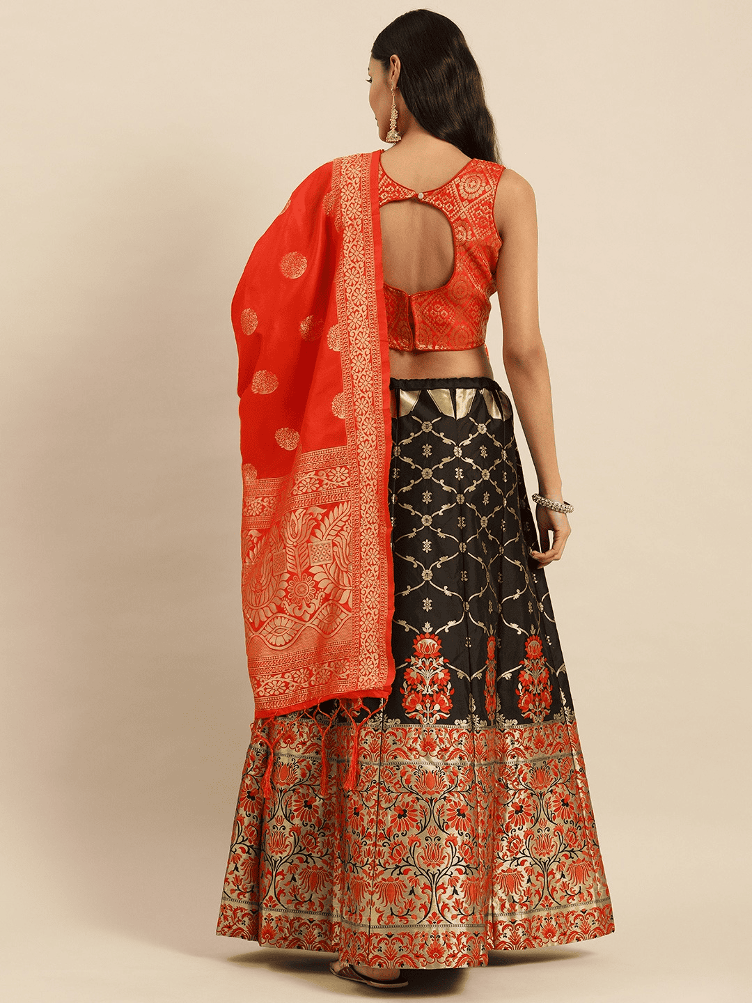 lahengha with padded blouse and zari - 17763111 - Standard Image - 2